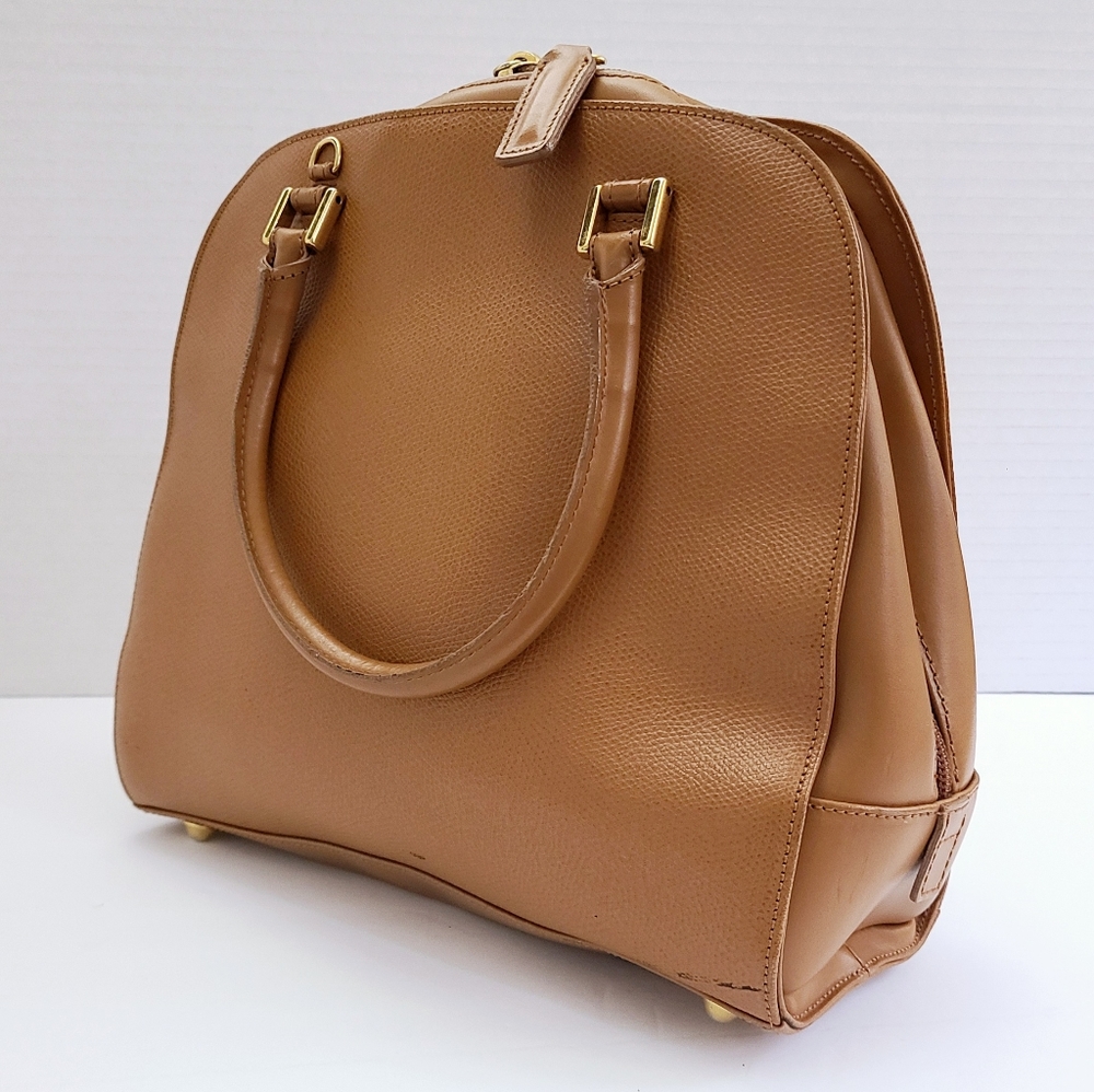 Women's Tan Leather Satchel Handbag